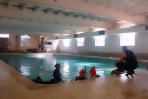 The pool in the bottom of the Marine Sciences building used to be the gym for UGA students before the Ramsey Student Center was built.