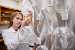 Morgan Ashcraft chose to pursue her Ph.D. at UGA so that she could apply nanotechnology to drug delivery systems. She received National Science Foundation Graduate Research Fellowship.