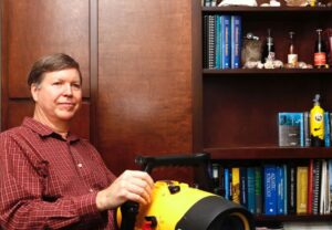 Scott Noakes, a 58-year-old professor of marine science at the University of Georgia, poses for a portrait in his office on Friday, Jan. 18, 2019 in Athens, Georgia.